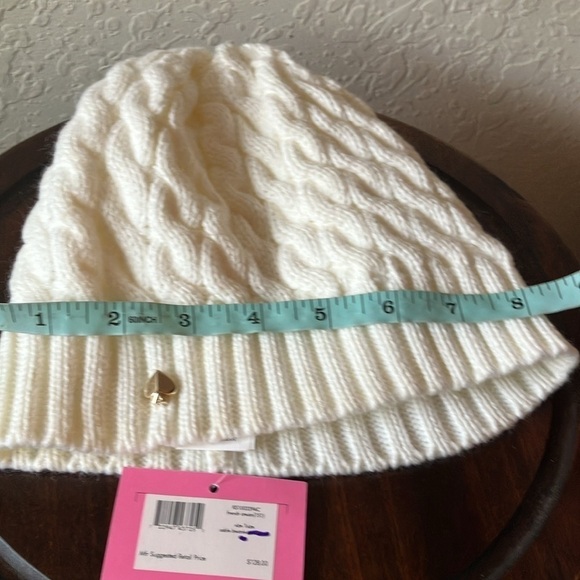 Kate Spade: French Cream Cable Knit Beanie/Hat - Picture 12 of 16